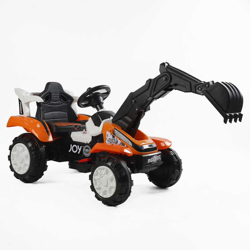 Трактор електричний JOY Т-74430 (1) двигун 25W, акумулятор 6V, USB-роз’єм, музика, звуки, регулювання гучності, рухомий ківш, підсвічування, в коробці