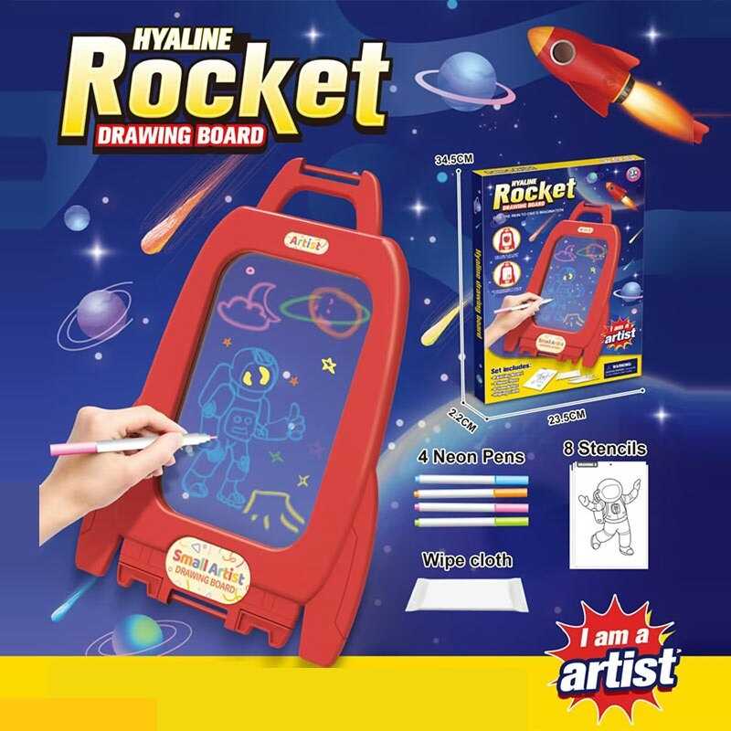 Дошка для малювання D 1237 (120/2) основа для малювання, 4 фломастери, 4 двосторонні шаблони, наліпки, серветка, в коробці