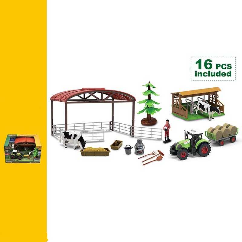 Ферма 550-16 K (9) трактор, звуки, підсвічування, інерція, загін для тварин, фігурки тварин, герой, в коробці