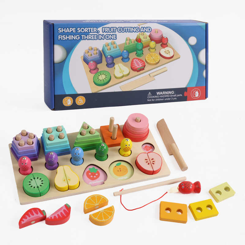 Логічна дерев’яна дошка D 38474 (27) сортер, магнітна гра, риболовля, в коробці