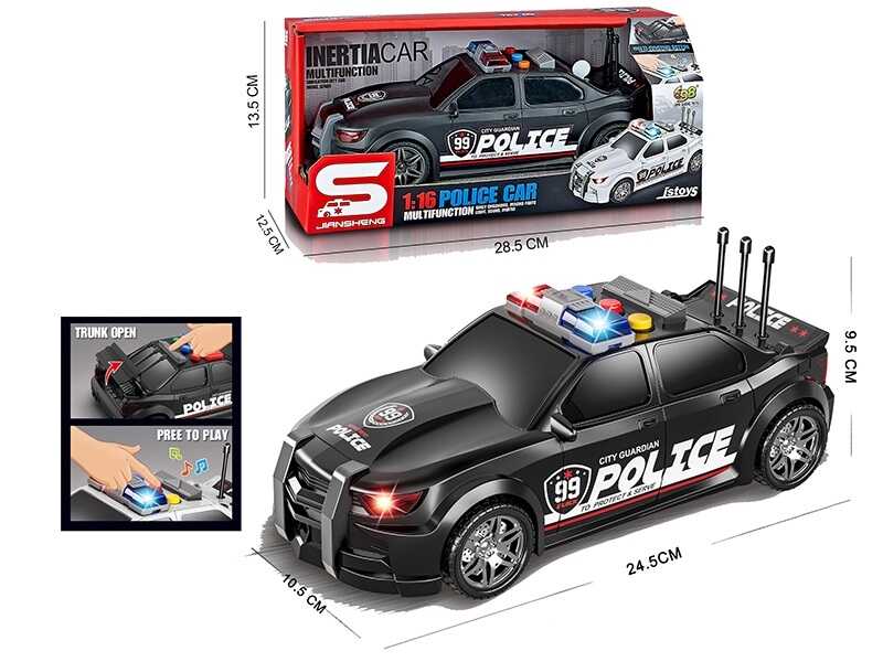 Машина JS 124 C (48) “Поліція”, масштаб 1:16, тематичні сигнали, підсвічування, інерція, відкривається багажник, в коробці