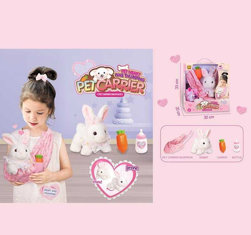 Улюбленець 933-89 E (12/2) “Кролик”, сумочка-переноска, пляшечка, морквинка, в коробці