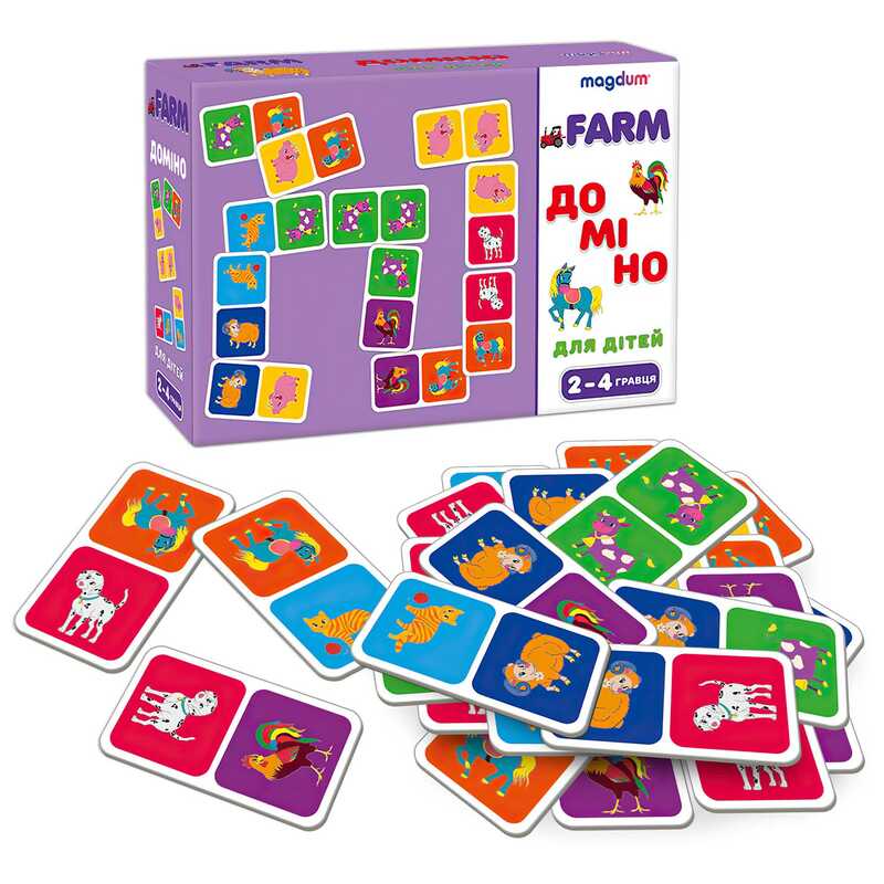 гр Гра настільна розвиваюча ME5032-22 EN "Доміно Тварини" (60) "Ludum", в коробці