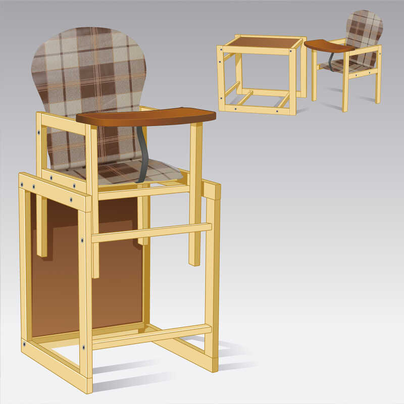 гр Стільчик великий №1215 "Клітка коричнева" - (1) ТМ "Мася"