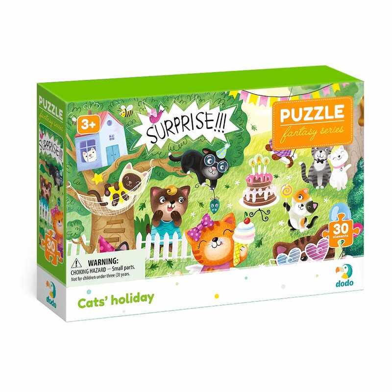 гр Пазли картонні (3-4 роки) "Свято котиків" 300417 (36) "Dodo", 30 елементів, 27х20 см