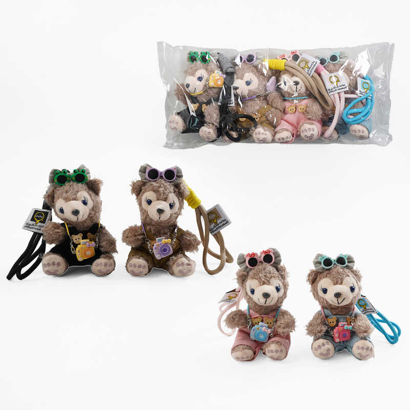 М'яка іграшка-брелок C 70734 (150) ЦІНА ЗА 4 ШТУКИ В УПАКОВЦІ, “Ведмедик”, карабін, шнурок, в пакеті