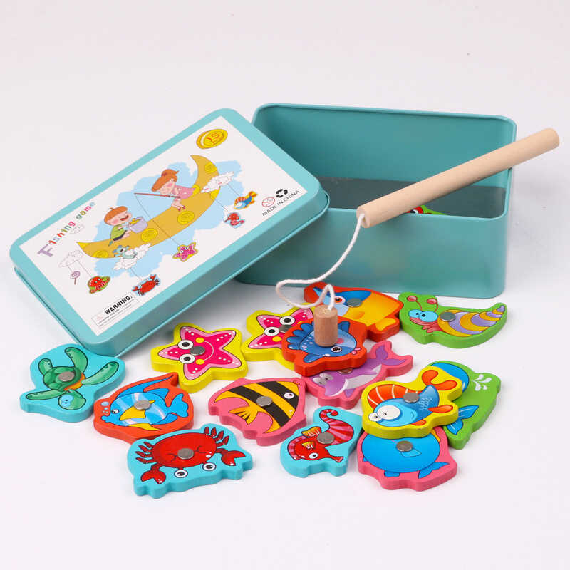 Магнітна риболовля C 74231 (120) дерев'яна, 15 елементів, вудка, в боксі