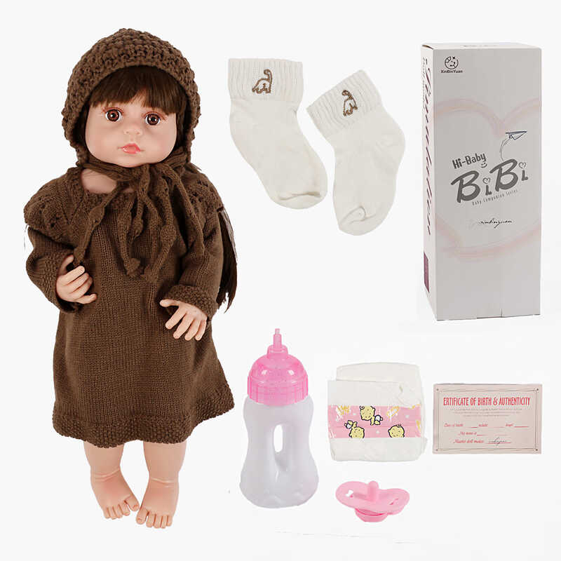 Лялька XBY 6604 (12) звуки, висота 52 см, гумова, пляшечка, памперс, соска, в коробці