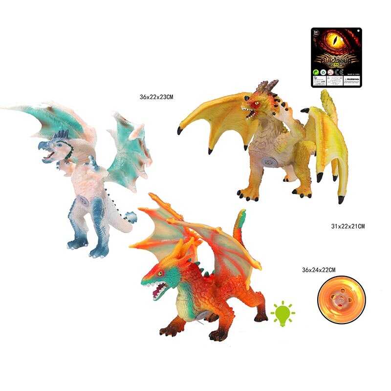 Дракон 7090 A (51) 3 види, висота 29 см, звук, в пакеті, ВИДАЄТЬСЯ ТІЛЬКИ МІКС ВИДІВ