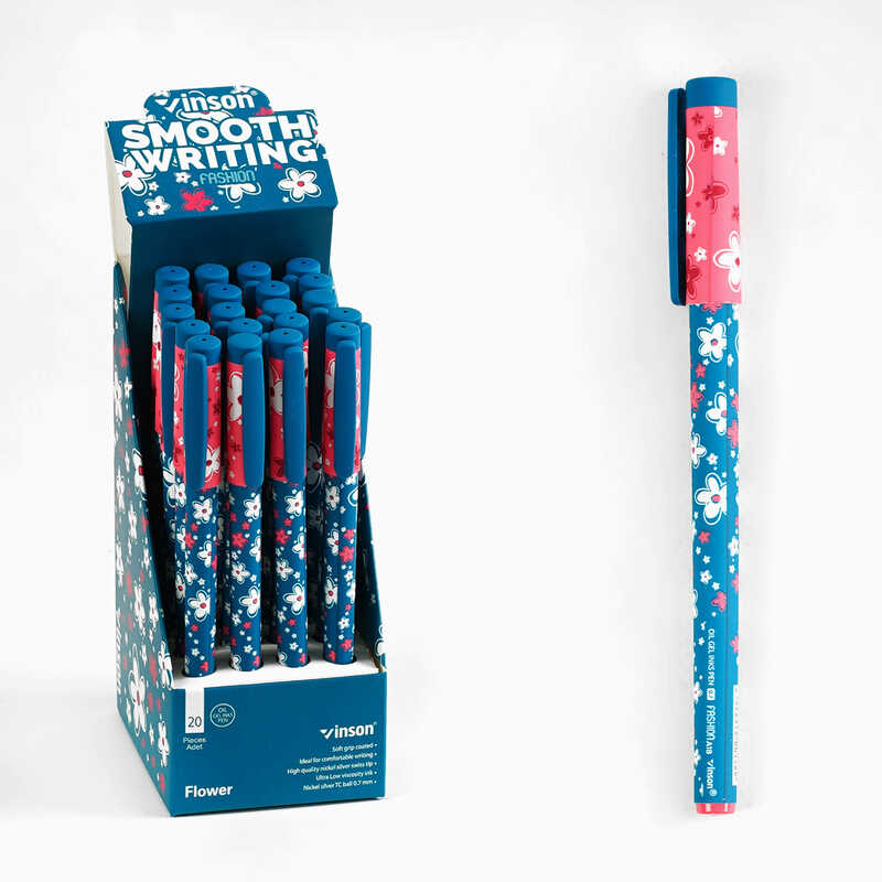 Набір кулькових ручок M 45642 (120) ЦІНА ЗА 20 ШТУК У БЛОЦІ, синя паста, товщина лінії 0,7 мм