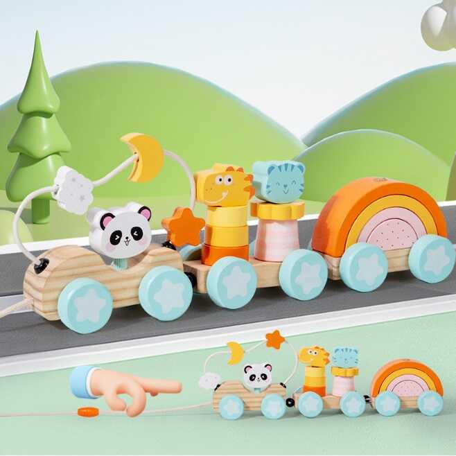 Потяг C 75290 (36) 3 вагони, сортер, пальчиковий лабіринт, каталка, в коробці