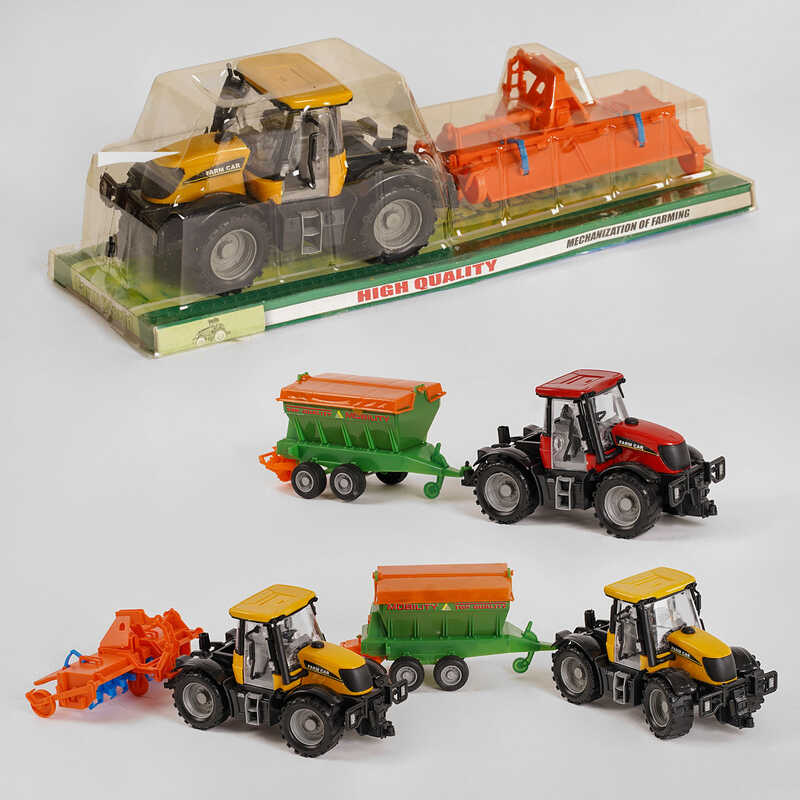 Трактор 1 055 А / 5055 А / 6066 А / 4055 А (30) 4 види, з причепом, інерція, рухливі деталі, в слюді