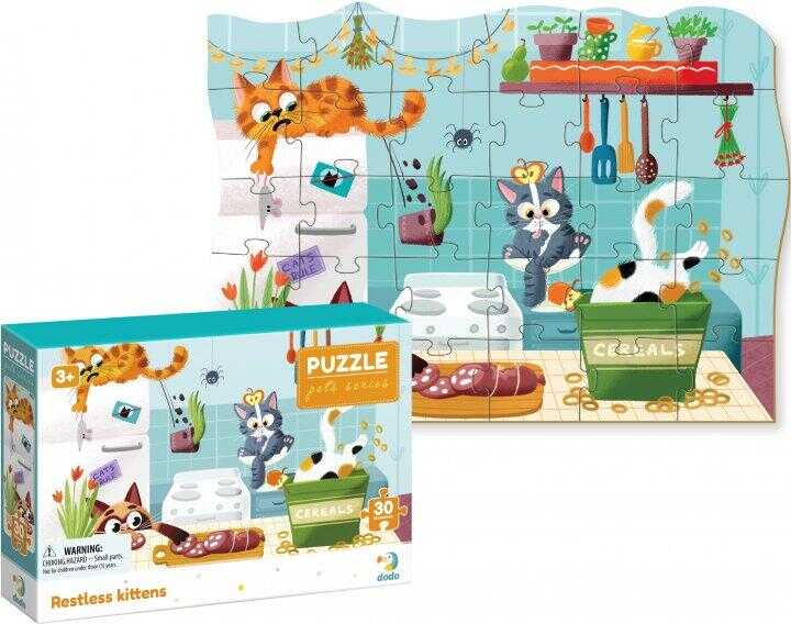 гр Пазли картонні (3-4 роки) "Невгамовні котики" 300541 (36) "Dodo", 30 елементів, 27х20 см