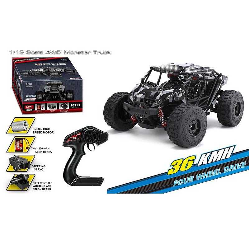 Машина на радіокеруванні HS 18331 (8) акумулятор 7.4 V, USB-кабель, пульт 2.4 G, протиударний корпус, гумові шини, швидкість до 36 км/г, в коробці