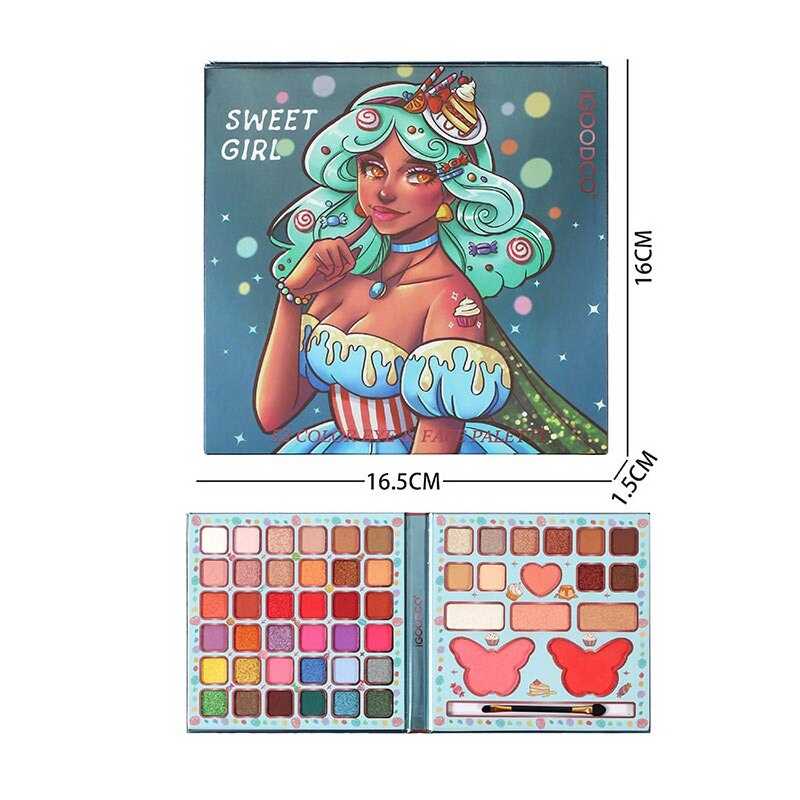 Косметика IG 2949 (144) тіні, рум’яна, пензлик, в коробці