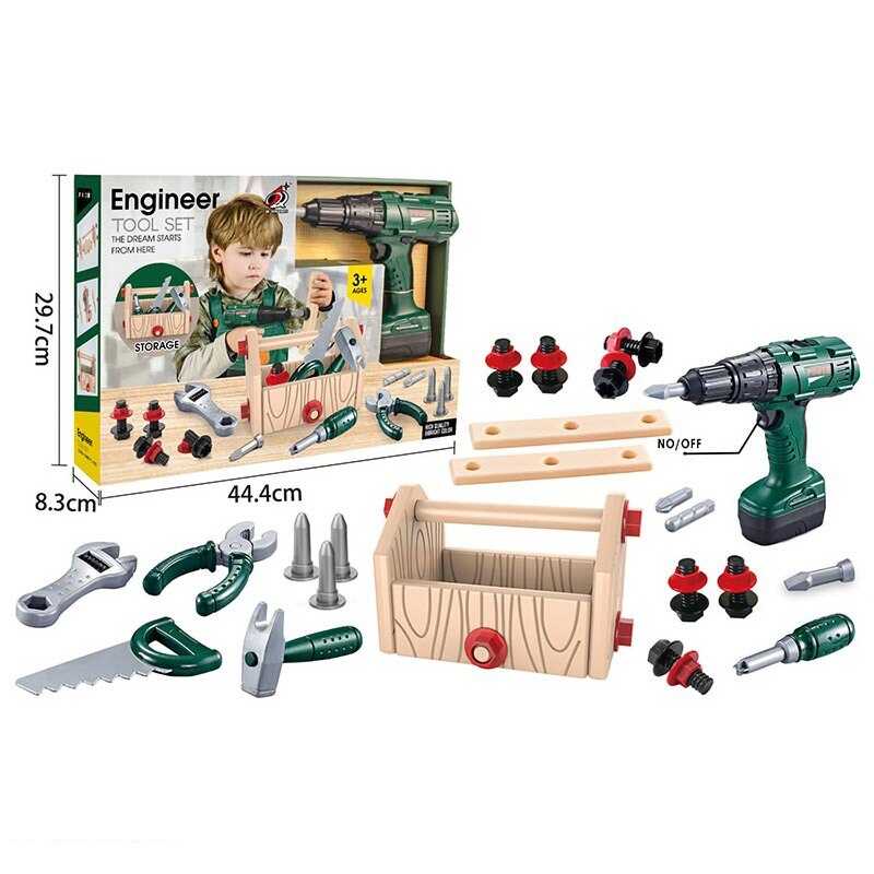 Набір інструментів G 252 (20/2) 41 елемент, шурупокрут на батарейках, ящик для інструментів, тренувальні бруски, в коробці