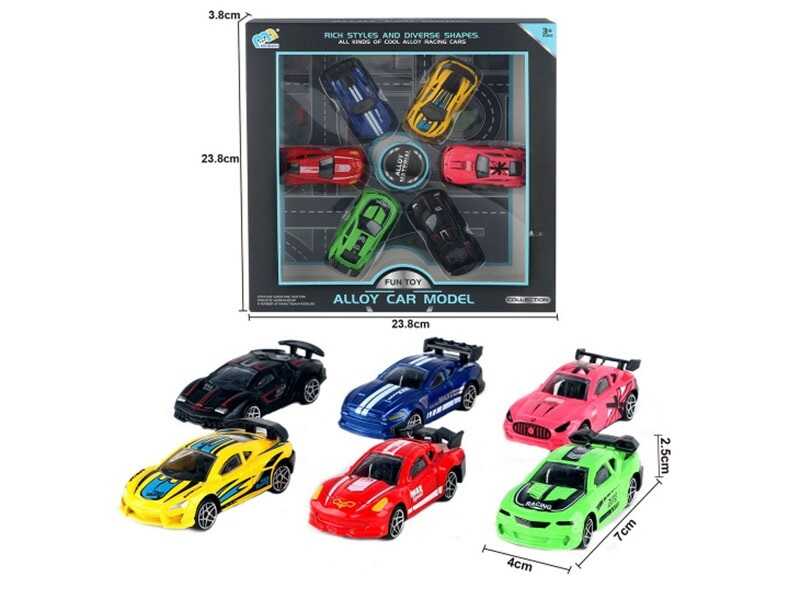 Набір машин 6618 (96/2) 6 штук,6 штук, металопластик, інерція, в коробці