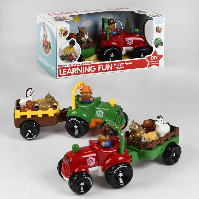 Трактор 35285 (12) 2 кольори, звуки тварин, музика, підсвічування, інерція, в коробці