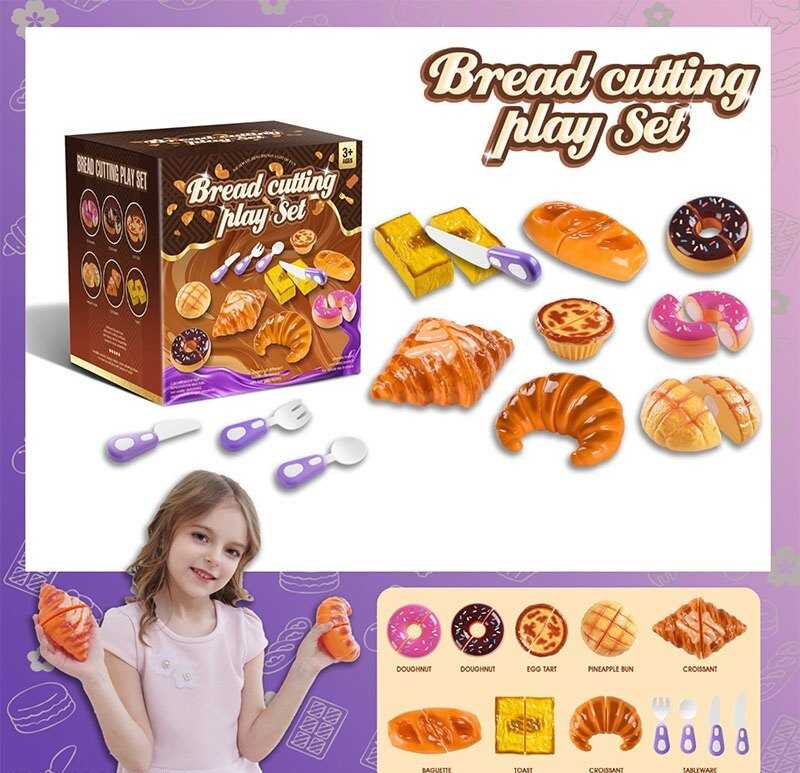 Набір солодощів 99061 /2/3 (48) на липучках, 12 елементів, випічка, виделка, ложка, 2 ножі, в коробці