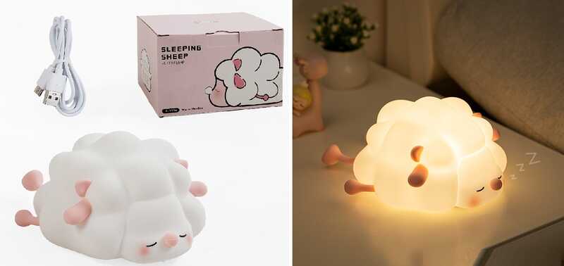 Нічник C 69794 (60) 3 режими, USB Type-C, силіконовий, таймер вимкнення, в коробці