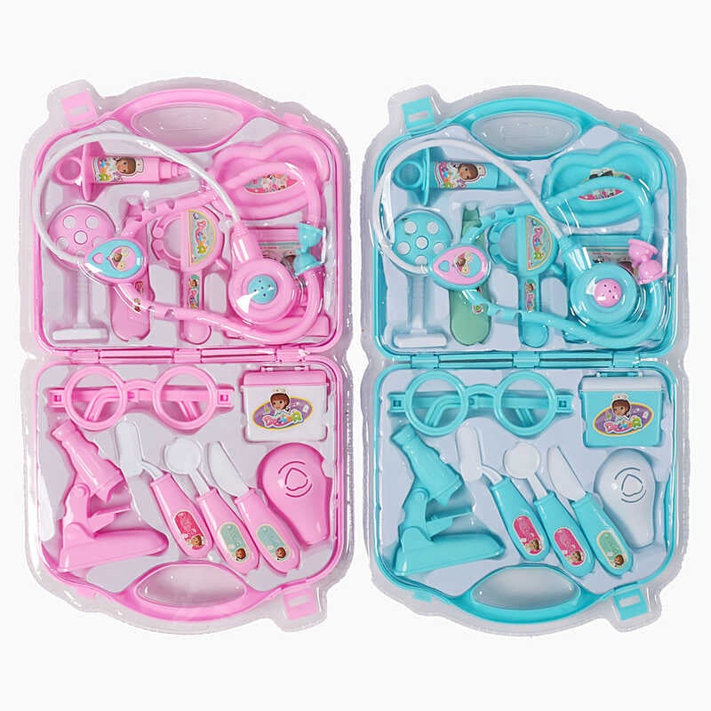 Набір лікаря DF 546-11 A/B (72/2) 2 кольори, стетоскоп, шприц, термометр, мікроскоп, окуляри, аксесуари, в слюді