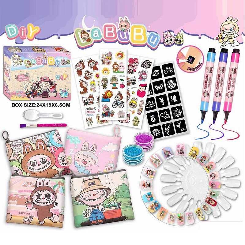 Набір прикрас L 5341 (120/2) герой, блискітки, накладні нігті, наліпки, косметичка, пензлик, фломастери, в коробці, ВИДАЄТЬСЯ ТІЛЬКИ МІКС ВИДІВ