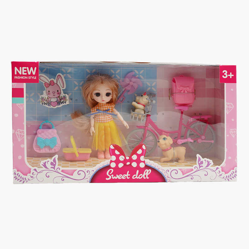 Лялька R 100-155-34 (48/2) 15 см, імітація скляних очей, шарнірні суглоби, аксесуари, в коробці