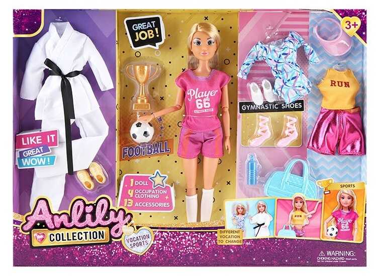 Лялька 616090 (18) висота 30 см, знімний одяг, шарнірні суглоби, змінний одяг, аксесуари, в коробці