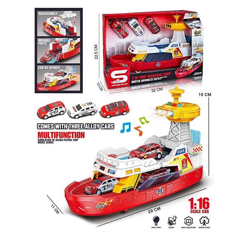 Корабель JS 160 штрих=19421 (24) звук, підсвітка, масштаб 1:16, рухомі елементи, інерція, в коробці