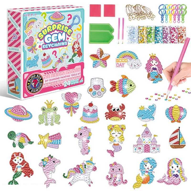 Алмазна мозаїка 21007 K (60/2) адвент-календар, 24 брелоки, 24 кріплення, 2 таці, 2 стилуси, в коробці