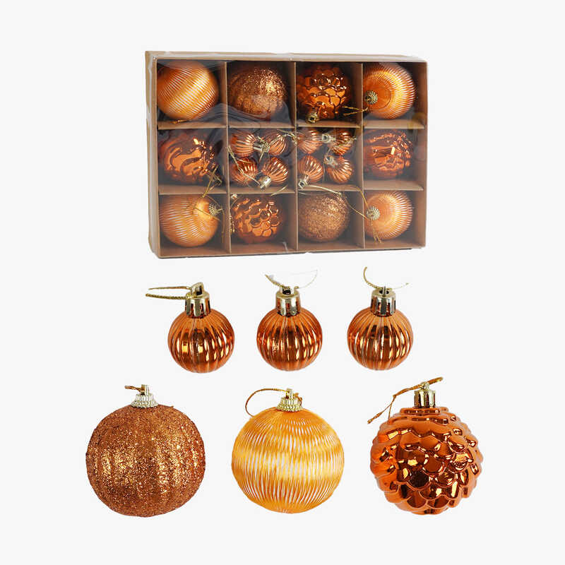 Новорічні прикраси C 67455 (80) 26 штук, кульки, в коробці