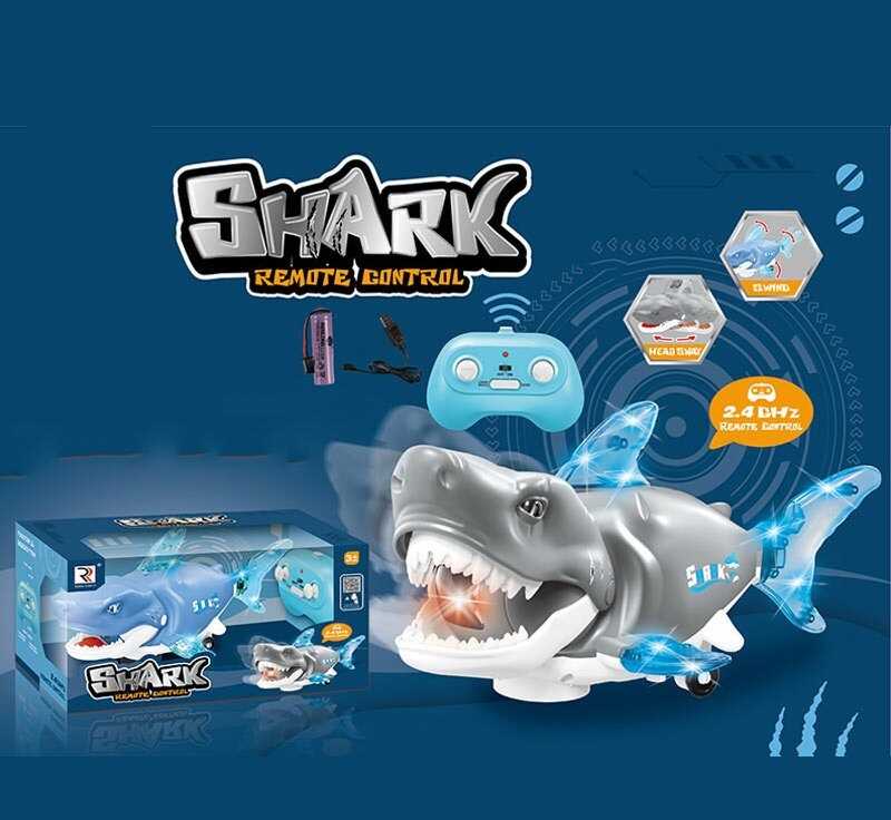 Акула на радіокеруванні ZR 2107 A (36/2) 2 кольори, пульт керування 2.4 GHZ, акумулятор 3.7 V, USB кабель, підсвічування, звук, в коробці