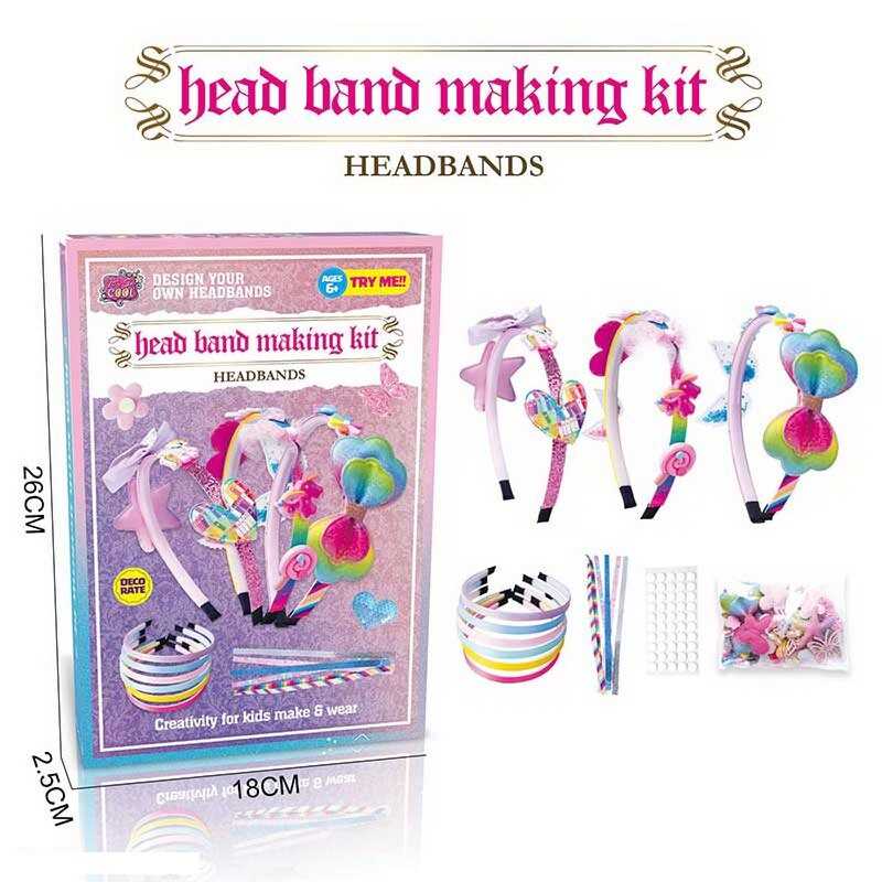 Набір для створення прикрас JX 20437 A (108/2) 6 обручів, кольорові стрічки, прикраси, в коробці