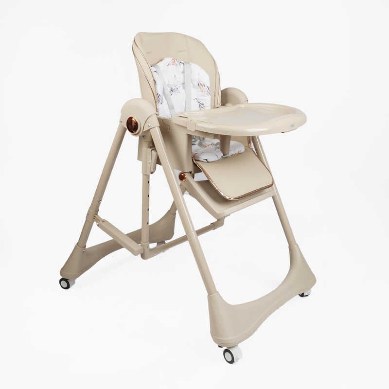 Стільчик для годування Toti 48117 (1) мягкий чохол PU з подушкою, гойдалка, 4 колеса, з’ємний столик, в коробці