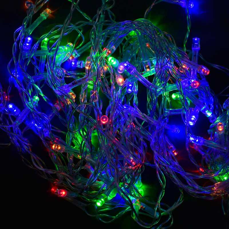 Гірлянда-штора світлодіодна С 31311 (100) 100 лампочок, довжина проводу 3 метри, гілки: 40, 50, 68 см, мультиколор, від мережі 220 В, у коробці