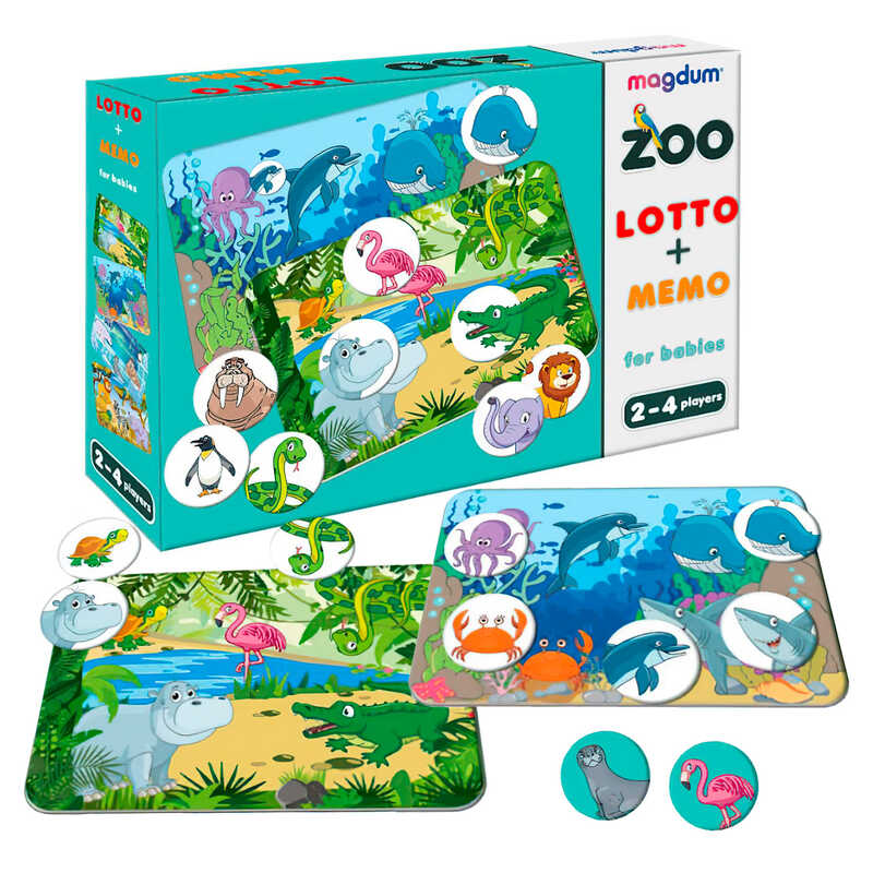 гр Гра настільна розвиваюча ME5032-21 EN "Лото+мемо Зоопарк" (60) "Ludum"
