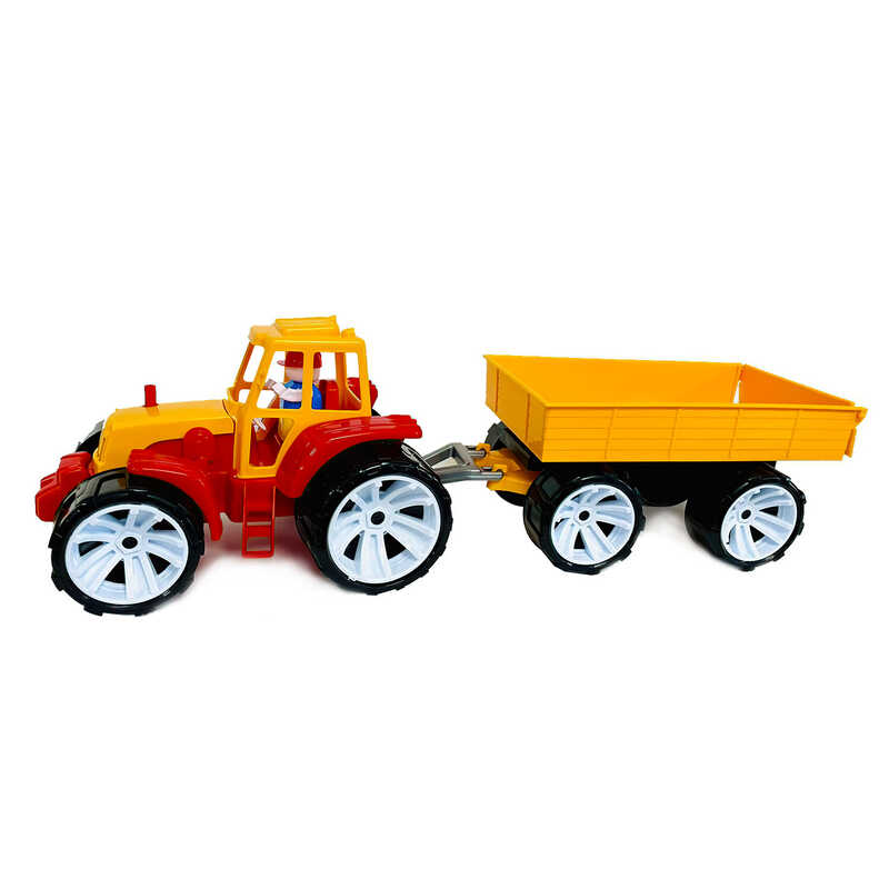 гр Трактор BAMS - причіп кольоровий 007/9 (4) "BAMSIC" 2 кольори, в сітці