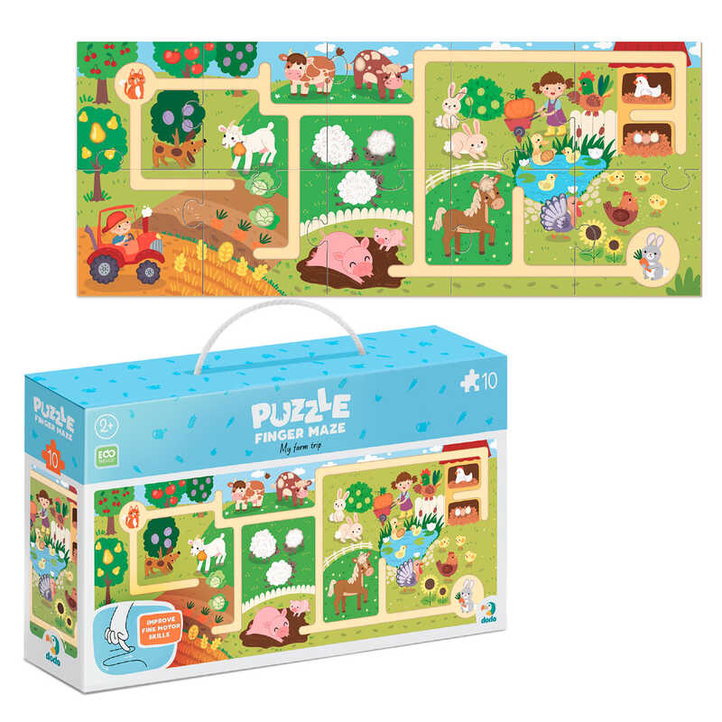 гр Пазл-лабіринт "Моя мандрівка фермою" 300586 (36) "DoDo", 10 елементів, в коробці