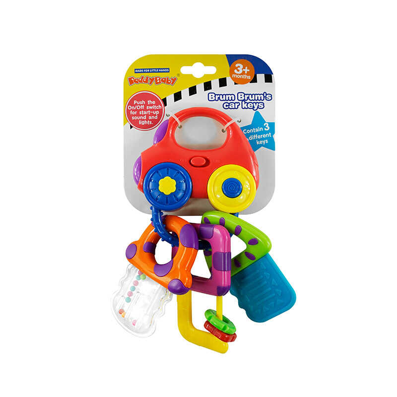 Брязкальце 0696-1 (48) машинка, музичний чіп, прорізувач, на листі