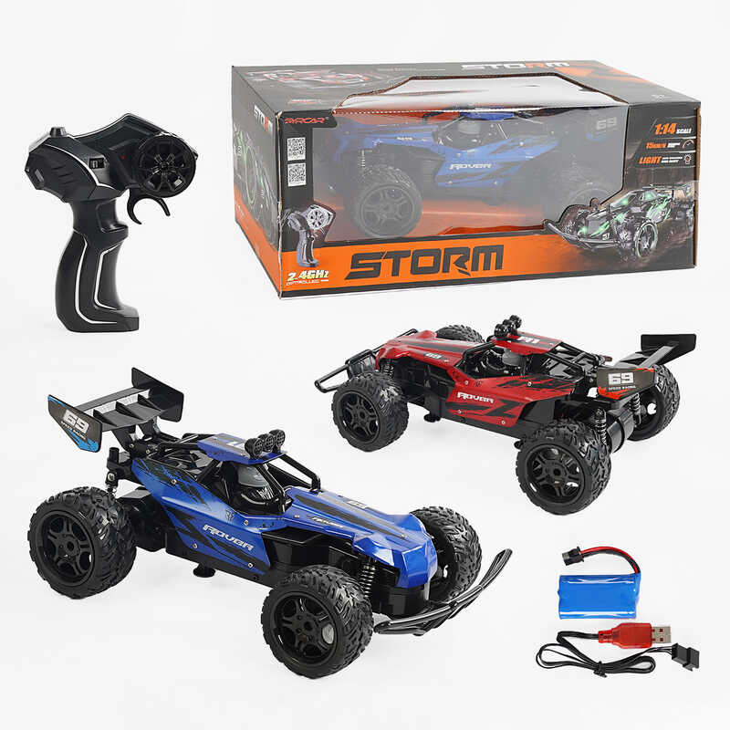 Машина на радіокеруванні 666-832 A (16) 2 кольори, металопластиковий корпус, акумулятор 7.4 V, пульт 2.4 GHz, гумові шини, в коробці