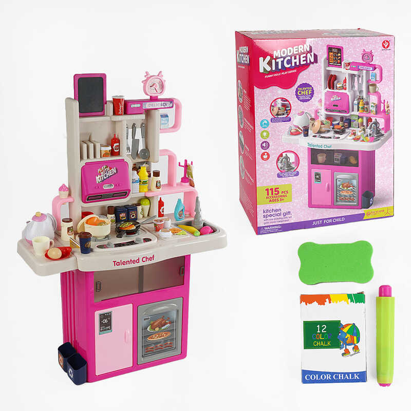 Кухня 922-179 (4) висота 102 см, світло, звуки приготування, парогенератор, помпова подача води, 115 аксесуарів, в коробці