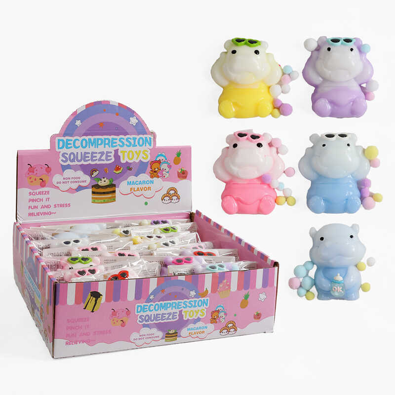 Гра антистрес C 72474 (16) ЦІНА ЗА 18 ШТУК В БЛОЦІ, "Бегемот", розмір: 7.5х1.5х7.5 см, в коробці