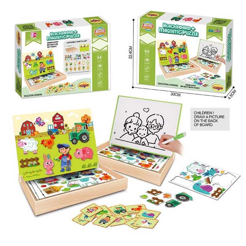 Магнітна гра XHM - 9911 A (36/2) “Ферма”, дошка пиши-витирай, маркер, в коробці