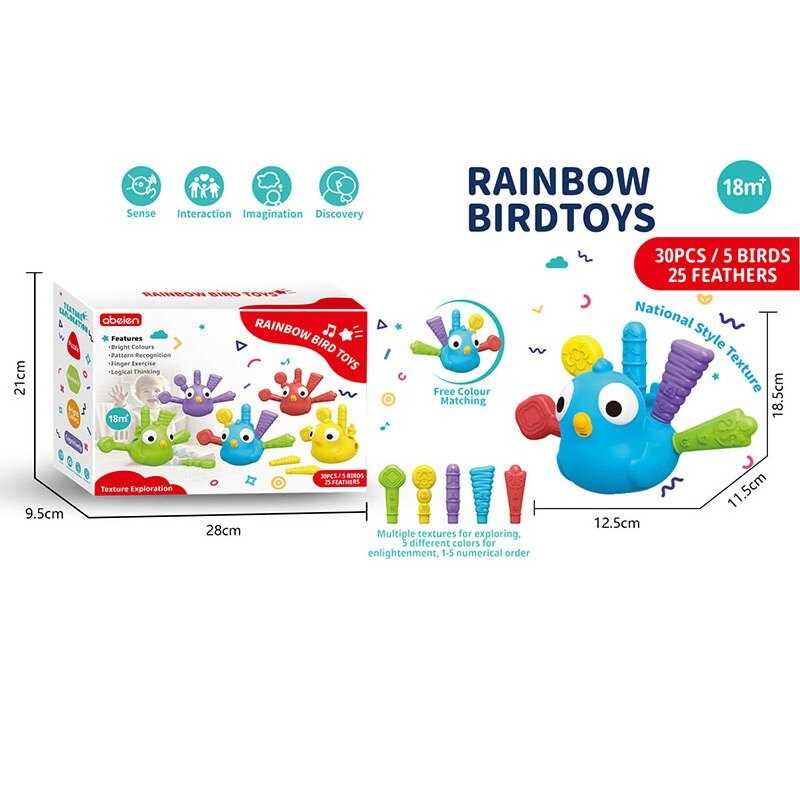 Логічна гра 52114 (24) 5 пташок, 25 пір’їн, сортер, цифри, в коробці