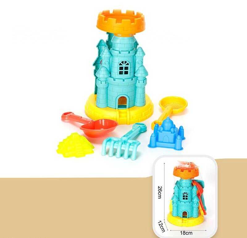 Пісочний набір JX 3633 (36) млин, сито, лопатка, граблі, 2 формочки, в сітці