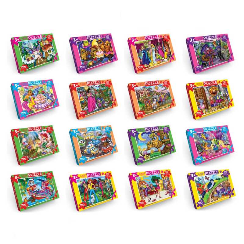 гр Пазли 120 ел. малі, картонні C120-... МІКС (10) ВИДАЄТЬСЯ ТІЛЬКИ МІКС ВИДІВ, "Danko Toys"