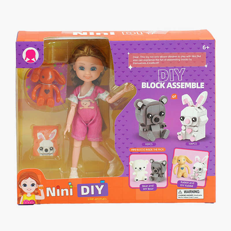 Лялька 53861 (96/2) висота 15 см, іграшка-конструктор, в коробці