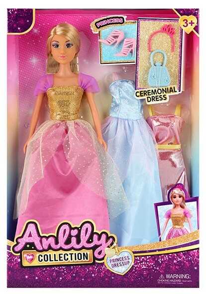 Лялька 616331 (36) висота 30 см, знімний одяг та взуття, 2 додаткові сукні, обруч для голови, сумочка, в коробці