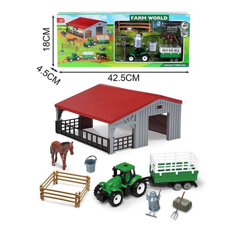 Ферма 798 A189 (72/2) трактор, причеп, огорожа, свійська тварина, аксесуари, в коробці