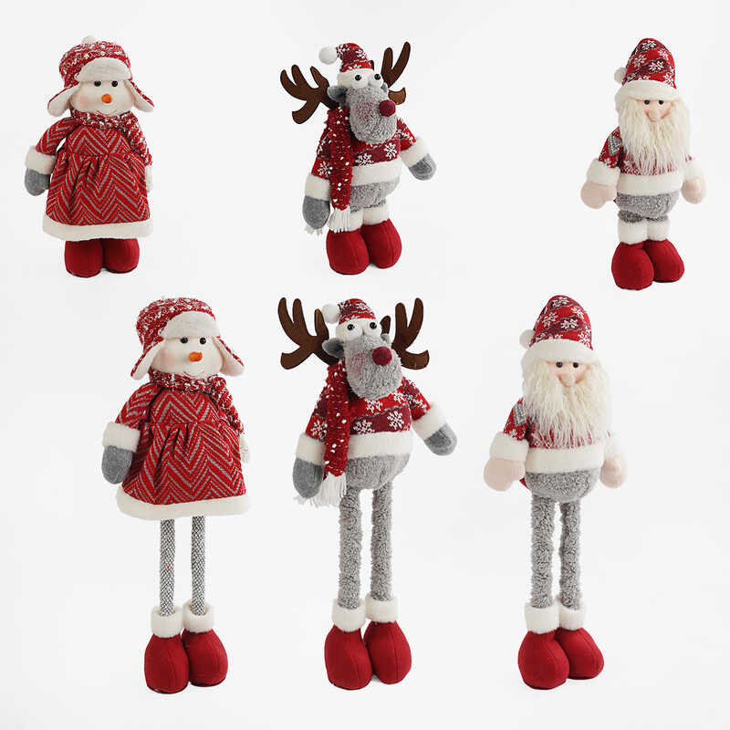 Новорічна декоративна іграшка D 35045 (24) 3 види, мін. висота - 35 см, макс. висота -  58 см, телескопічні ноги, ВИДАЄТЬСЯ ТІЛЬКИ МІКС ВИДІВ, у пакеті